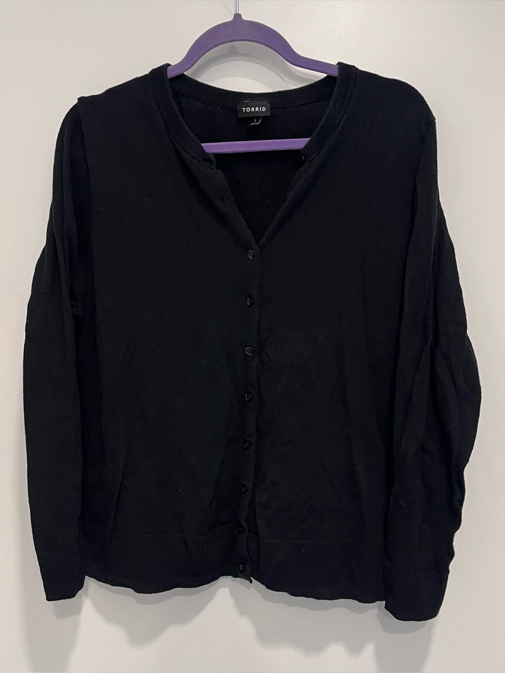 Torrid Black Button-Front Women's Cardigan Sweater Size 1X Cotton Basic